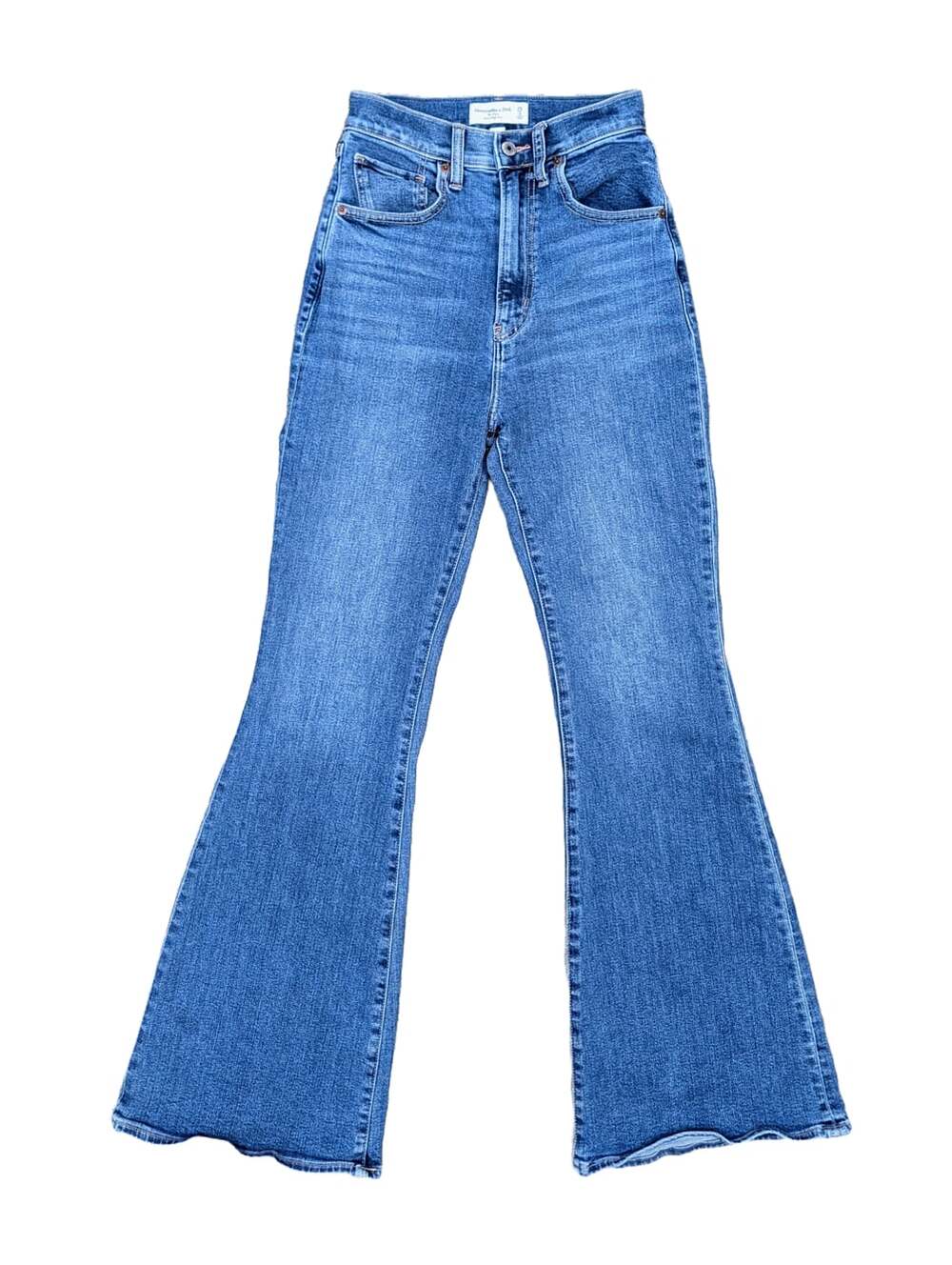 Abercrombie & Fitch The Flare ultra high rise curve love teen retro 70s boho y2k